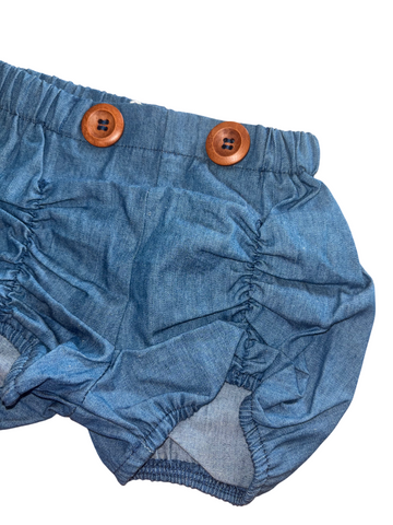 Denim Button Shorts