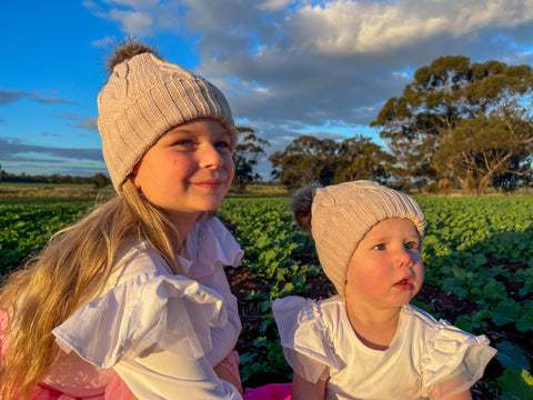 Beige Kids Beanie