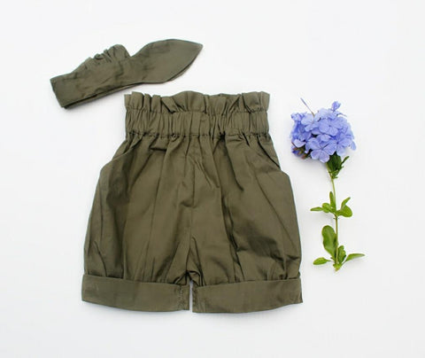 Olive High Waisted Shorts